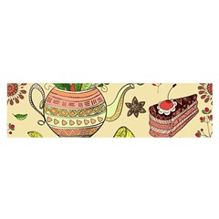 Colored Afternoon Tea Pattern Satin Scarf (Oblong)