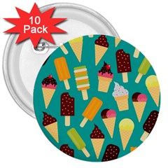 Summer Treats 3  Buttons (10 Pack)  by Bigfootshirtshop