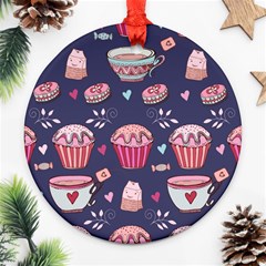 Afternoon Tea And Sweets Ornament (round) by Bigfootshirtshop