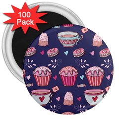 Afternoon Tea And Sweets 3  Magnets (100 Pack) by Bigfootshirtshop