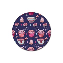 Afternoon Tea And Sweets Rubber Round Coaster (4 Pack)  by Bigfootshirtshop