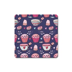 Afternoon Tea And Sweets Square Magnet by Bigfootshirtshop