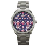 Afternoon Tea And Sweets Sport Metal Watch Front