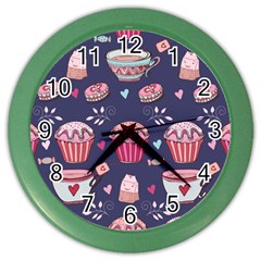 Afternoon Tea And Sweets Color Wall Clocks by Bigfootshirtshop