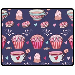 Afternoon Tea And Sweets Fleece Blanket (medium)  by Bigfootshirtshop