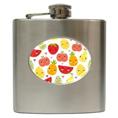 Happy Fruits Pattern Hip Flask (6 Oz) by Bigfootshirtshop