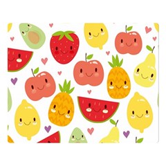 Happy Fruits Pattern Double Sided Flano Blanket (large)  by Bigfootshirtshop