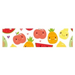 Happy Fruits Pattern Satin Scarf (oblong) by Bigfootshirtshop