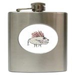 Monster Rat Hand Draw Illustration Hip Flask (6 oz) Front