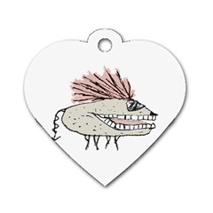 Monster Rat Hand Draw Illustration Dog Tag Heart (one Side) by dflcprints