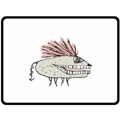 Monster Rat Hand Draw Illustration Fleece Blanket (large)  by dflcprints