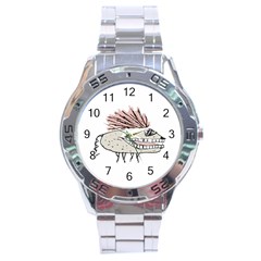 Monster Rat Hand Draw Illustration Stainless Steel Analogue Watch by dflcprints