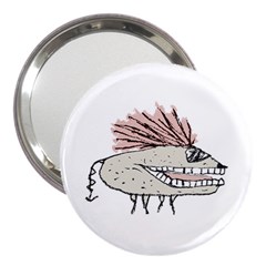 Monster Rat Hand Draw Illustration 3  Handbag Mirrors by dflcprints