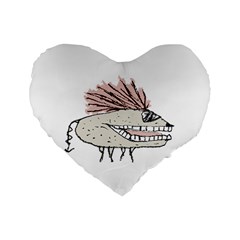 Monster Rat Hand Draw Illustration Standard 16  Premium Heart Shape Cushions by dflcprints