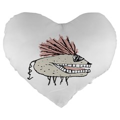 Monster Rat Hand Draw Illustration Large 19  Premium Flano Heart Shape Cushions by dflcprints