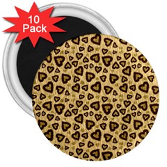 Leopard Heart 01 3  Magnets (10 Pack)  by jumpercat