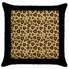 Leopard Heart 01 Throw Pillow Case (black) by jumpercat