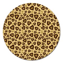 Leopard Heart 01 Magnet 5  (round) by jumpercat