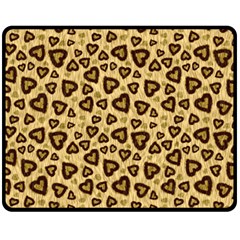 Leopard Heart 01 Fleece Blanket (medium)  by jumpercat