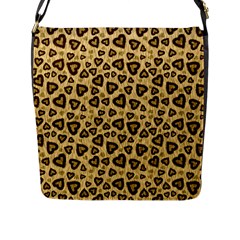 Leopard Heart 01 Flap Messenger Bag (l) 