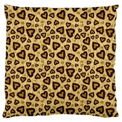 Leopard Heart 01 Large Flano Cushion Case (one Side) by jumpercat