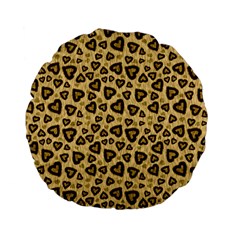 Leopard Heart 01 Standard 15  Premium Flano Round Cushions by jumpercat