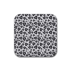 Leopard Heart 02 Rubber Coaster (square) 