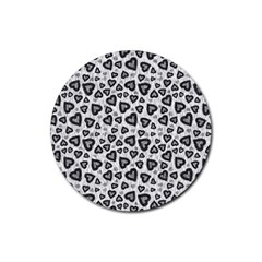 Leopard Heart 02 Rubber Coaster (round)  by jumpercat