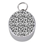 Leopard Heart 02 Mini Silver Compasses Front