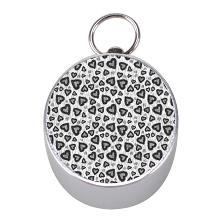 Leopard Heart 02 Mini Silver Compasses