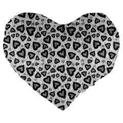 Leopard Heart 02 Large 19  Premium Flano Heart Shape Cushions by jumpercat