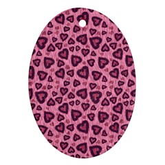 Leopard Heart 03 Oval Ornament (two Sides) by jumpercat