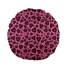 Leopard Heart 03 Standard 15  Premium Round Cushions by jumpercat