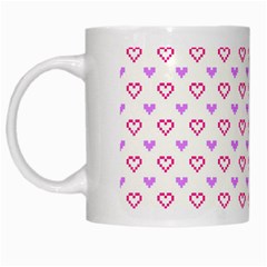 Pixel Hearts White Mugs by jumpercat