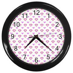 Pixel Hearts Wall Clocks (black) by jumpercat