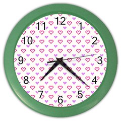 Pixel Hearts Color Wall Clocks by jumpercat