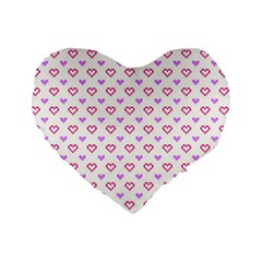 Pixel Hearts Standard 16  Premium Heart Shape Cushions by jumpercat