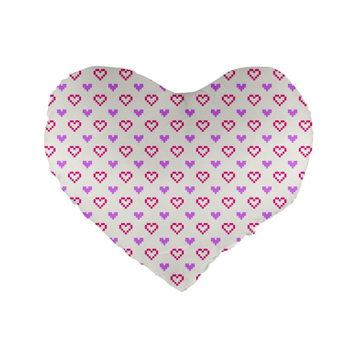 Pixel Hearts Standard 16  Premium Heart Shape Cushions