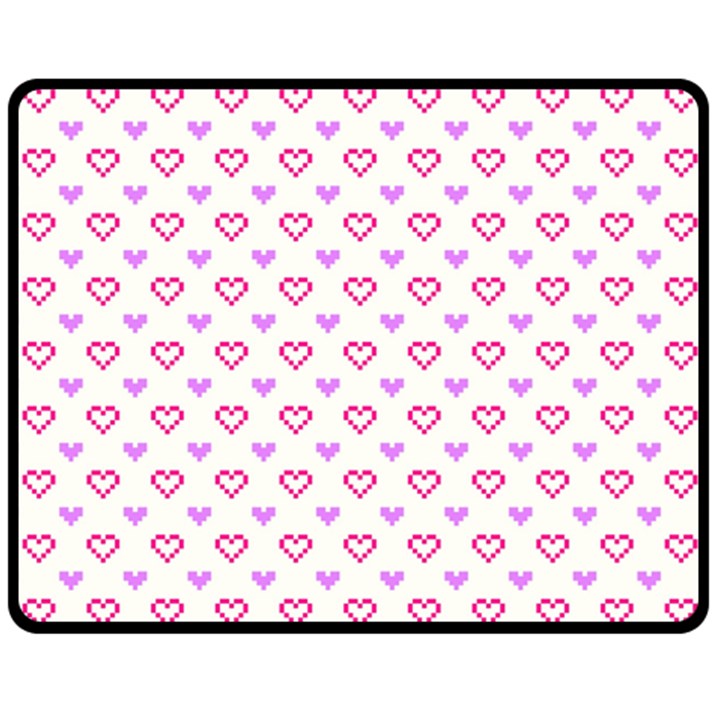 Pixel Hearts Double Sided Fleece Blanket (Medium) 