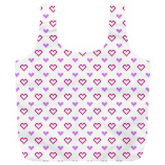 Pixel Hearts Full Print Recycle Bags (l)  by jumpercat