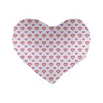 Pixel Hearts Standard 16  Premium Flano Heart Shape Cushions Front