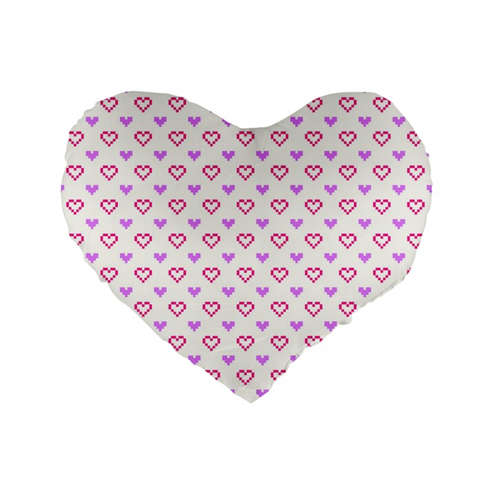 Pixel Hearts Standard 16  Premium Flano Heart Shape Cushions