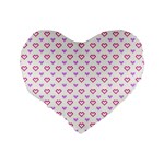 Pixel Hearts Standard 16  Premium Flano Heart Shape Cushions Back