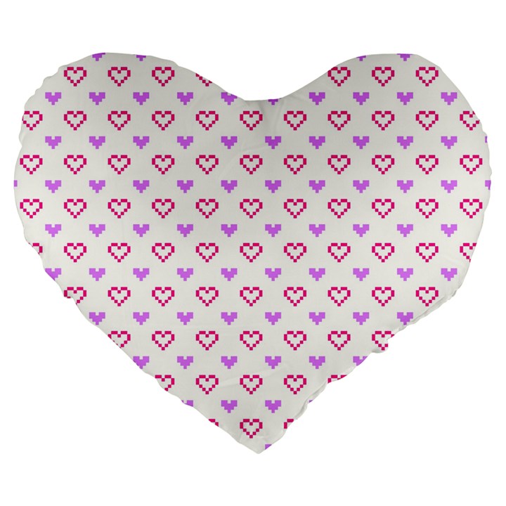 Pixel Hearts Large 19  Premium Flano Heart Shape Cushions