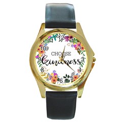 Choose Kidness Round Gold Metal Watch by SweetLittlePrint