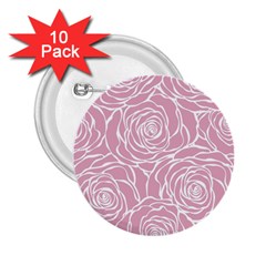 Pink Peonies 2 25  Buttons (10 Pack)  by NouveauDesign