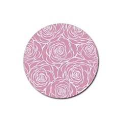 Pink Peonies Rubber Coaster (round)  by NouveauDesign