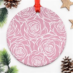 Pink Peonies Round Ornament (two Sides) by NouveauDesign