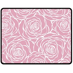 Pink Peonies Double Sided Fleece Blanket (medium)  by NouveauDesign