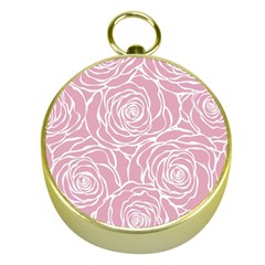 Pink Peonies Gold Compasses by NouveauDesign